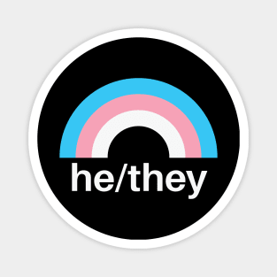 He/They Pronouns Trans Pride Magnet